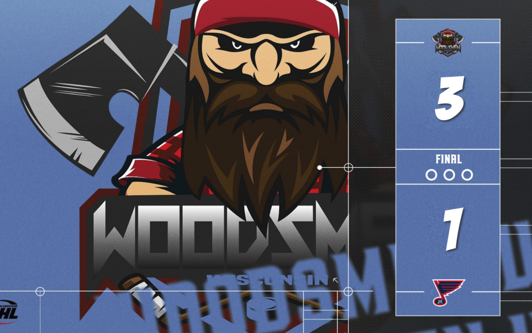 WOODSMEN COMPLETE SWEEP OF JR. BLUES WITH 3-1 WIN